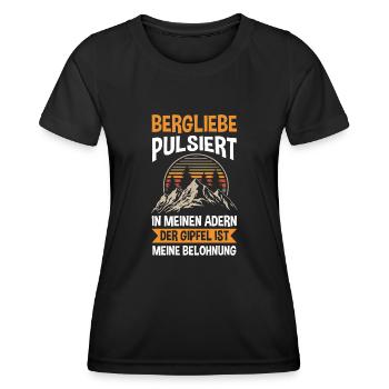 Bergsteiger Wandern Wanderer Klettern Bergsteigen - Frauen Funktions-T-Shirt - Schwarz - Vorne - AI Model Female 172 light (172cm)