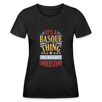 Euskara Baskenland Euskal Herria Spanien Basco - Frauen Funktions-T-Shirt - Schwarz - Vorne - AI Model Female 172 light (172cm)