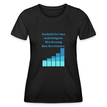 Geduld ist mächtig - Frauen Funktions-T-Shirt - Schwarz - Vorne - AI Model Female 172 light (172cm)