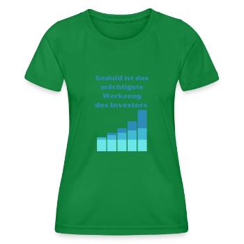 Geduld ist mächtig - Frauen Funktions-T-Shirt - Kelly Green - Vorne - AI Model Female 172 dark (172cm)