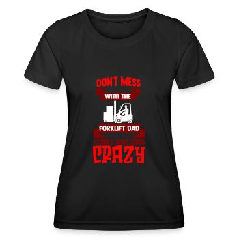 Conducteurs de chariots élévateurs Chariots élévateurs - T-shirt sport Femme - noir - Devant - AI Model Female 172 light (172cm)
