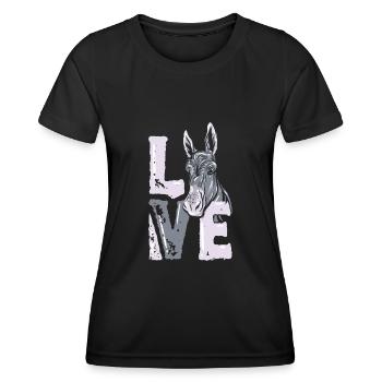 Âne - T-shirt sport Femme - noir - Devant - AI Model Female 172 light (172cm)
