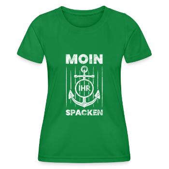 Moin Ihr Spacken - Frauen Funktions-T-Shirt - Kelly Green - Vorne - AI Model Female 172 dark (172cm)