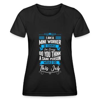 Mine minière - T-shirt sport Femme - noir - Devant - AI Model Female 172 light (172cm)