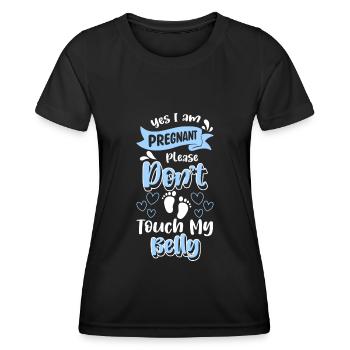 Babybauch Mama Babysprüche - Frauen Funktions-T-Shirt - Schwarz - Vorne - AI Model Female 172 light (172cm)
