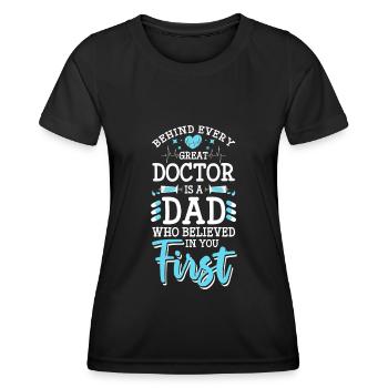 Docteur Médecine Étudiant Plaie - T-shirt sport Femme - noir - Devant - AI Model Female 172 light (172cm)