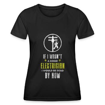 Électricien Homme Electrique Haute Tension - T-shirt sport Femme - noir - Devant - AI Model Female 172 light (172cm)