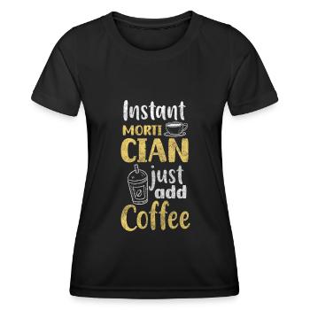 Deuil du cercueil funéraire - T-shirt sport Femme - noir - Devant - AI Model Female 172 light (172cm)