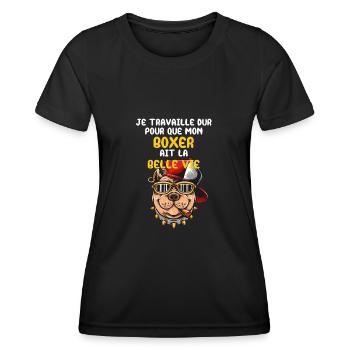 My Boxer Have The Good Life Humor Dog Lover Dog - Women's Functional T-Shirt - black - Front - AI Model Female 172 light (172cm)