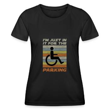 Handicap Fauteuil roulant Handicap Cadeau Handicap - T-shirt sport Femme - noir - Devant - AI Model Female 172 light (172cm)