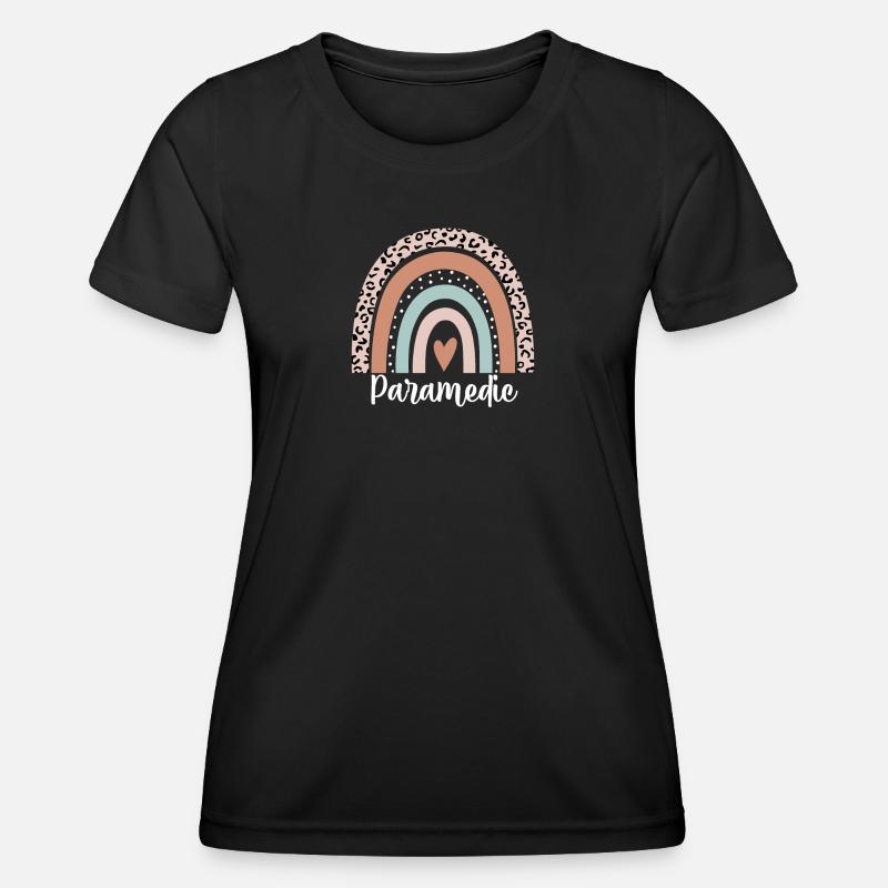 Paramedic Rainbow Leopard Funny Paramedic - Women's Functional T-Shirt - black
