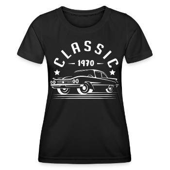 Klassisch 1970. - Frauen Funktions-T-Shirt - Schwarz - Vorne - AI Model Female 172 light (172cm)