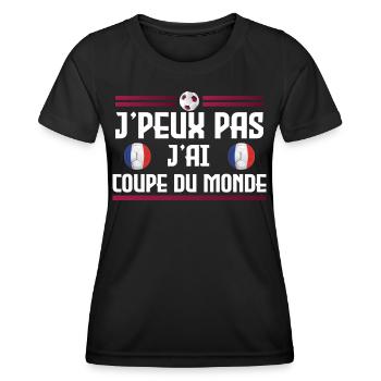 Je peux pas j'ai coupe du monde - T-shirt sport Femme - noir - Devant - AI Model Female 172 light (172cm)