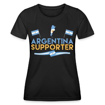 fan de Argentina supporter. Supporter d'argentine. - T-shirt sport Femme - noir - Devant - AI Model Female 172 light (172cm)
