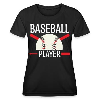 joueur de baseball. Entraîneur de baseball. - T-shirt sport Femme - noir - Devant - AI Model Female 172 light (172cm)