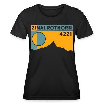 Zinalrothorn Hiking Mountaineering Tour Ascent Souvenir - Women's Functional T-Shirt - black - Front - AI Model Female 172 light (172cm)