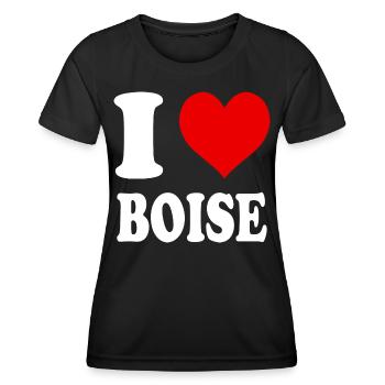 Ich liebe Boise Herz Lustig Witzig - Frauen Funktions-T-Shirt - Schwarz - Vorne - AI Model Female 172 light (172cm)