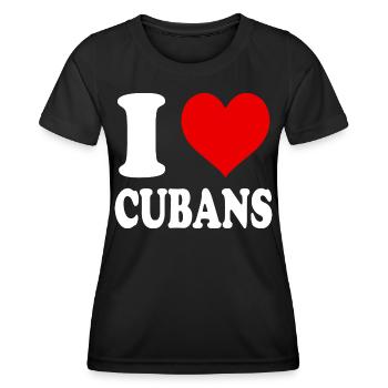 Ich liebe das Herz der Kubaner, lustig, witzig - Frauen Funktions-T-Shirt - Schwarz - Vorne - AI Model Female 172 light (172cm)
