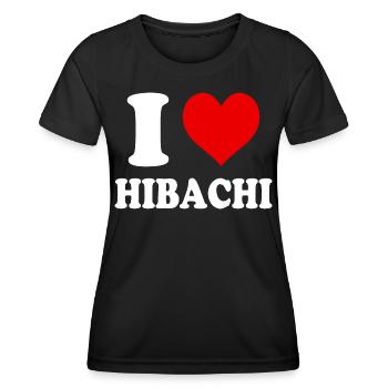I Love Hibachi Heart Funny Witty - Women's Functional T-Shirt - black - Front - AI Model Female 172 light (172cm)