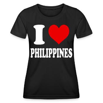 I Love Philippines Heart Funny Witty - Women's Functional T-Shirt - black - Front - AI Model Female 172 light (172cm)