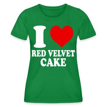 J’aime le gâteau de velours rouge coeur drôle spirituel - T-shirt sport Femme - vert - Devant - AI Model Female 172 dark (172cm)
