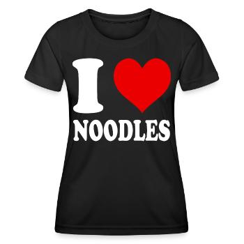 I Love Noodles Heart Funny Witty - Women's Functional T-Shirt - black - Front - AI Model Female 172 light (172cm)