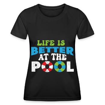Swimmers Swimming 50 meters track Breaststroke - Women's Functional T-Shirt - black - Front - AI Model Female 172 light (172cm)