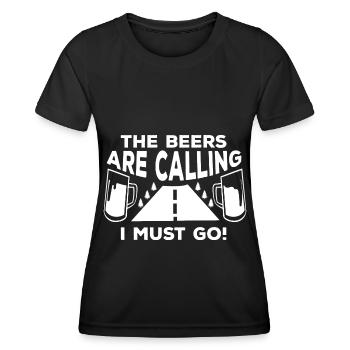 Camping Beer Camping Forest Boozing - Women's Functional T-Shirt - black - Front - AI Model Female 172 light (172cm)