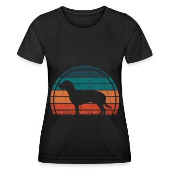Hanovrien Hanover Sweat Dog Vintage Rétro - T-shirt sport Femme - noir - Devant - AI Model Female 172 light (172cm)