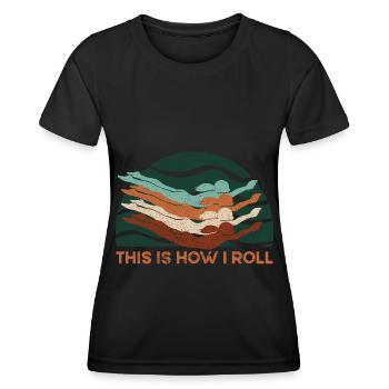 Swimmers Swimming 50 meters track Breaststroke - Women's Functional T-Shirt - black - Front - AI Model Female 172 light (172cm)