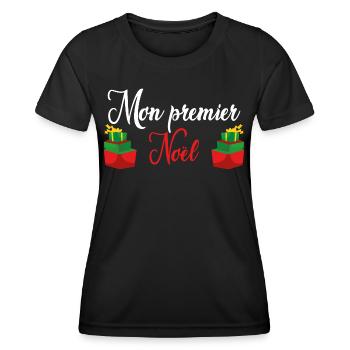Mon Premier Noel - T-shirt sport Femme - noir - Devant - AI Model Female 172 light (172cm)
