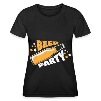 Beer Beer Drinker Party Alcohol Freshly Tapped - Women's Functional T-Shirt - black - Front - AI Model Female 172 light (172cm)