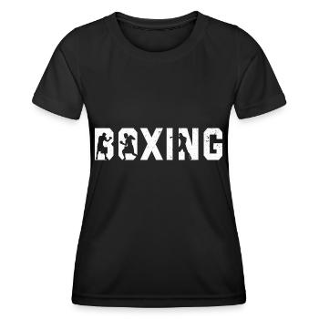 Boxing Design - MMA Kampfsport Boxen Boxer - Frauen Funktions-T-Shirt - Schwarz - Vorne - AI Model Female 172 light (172cm)