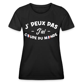 Je peux pas j'ai coupe du monde - T-shirt sport Femme - noir - Devant - AI Model Female 172 light (172cm)