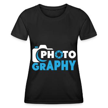 Photographe Photographie Appareil photo Photos - T-shirt sport Femme - noir - Devant - AI Model Female 172 light (172cm)