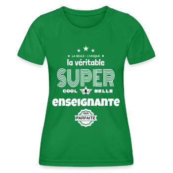 super enseignante 100% parfaite humour - T-shirt sport Femme - vert - Devant - AI Model Female 172 dark (172cm)