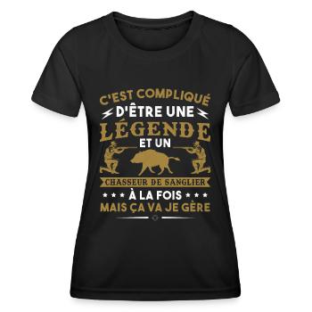 Compliqué D Etre Une Légende - T-shirt sport Femme - noir - Devant - AI Model Female 172 light (172cm)