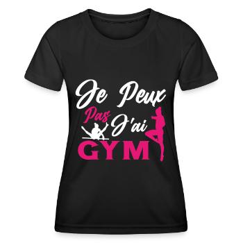 Ich kann nicht, ich habe kein Fitnessstudio - Frauen Funktions-T-Shirt - Schwarz - Vorne - AI Model Female 172 light (172cm)