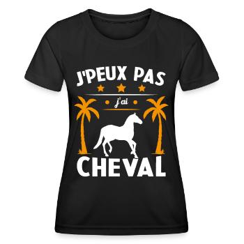 Ich kann nicht, ich habe ein Pferd - Frauen Funktions-T-Shirt - Schwarz - Vorne - AI Model Female 172 light (172cm)