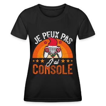 Je peux pas j ai console - T-shirt sport Femme - noir - Devant - AI Model Female 172 light (172cm)