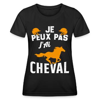 Ich kann nicht, ich habe ein Pferd - Frauen Funktions-T-Shirt - Schwarz - Vorne - AI Model Female 172 light (172cm)