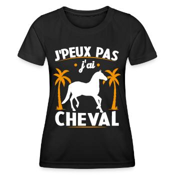 Ich kann nicht, ich habe ein Pferd - Frauen Funktions-T-Shirt - Schwarz - Vorne - AI Model Female 172 light (172cm)