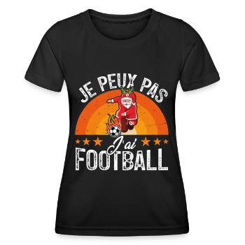 Ich kann nicht Fußball haben - Frauen Funktions-T-Shirt - Schwarz - Vorne - AI Model Female 172 light (172cm)