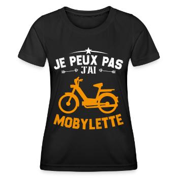 Ich kann nicht, ich habe ein Moped-Geschenk - Frauen Funktions-T-Shirt - Schwarz - Vorne - AI Model Female 172 light (172cm)