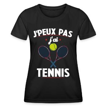 Ich kann nicht, ich habe Tennis - Frauen Funktions-T-Shirt - Schwarz - Vorne - AI Model Female 172 light (172cm)