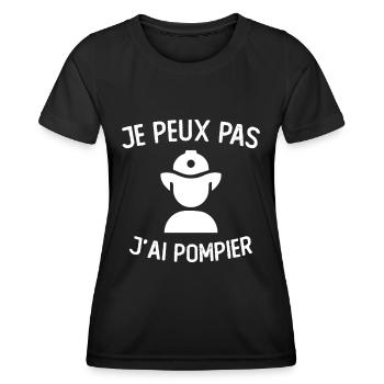 Ich kann keinen Feuerwehrmann haben - Frauen Funktions-T-Shirt - Schwarz - Vorne - AI Model Female 172 light (172cm)