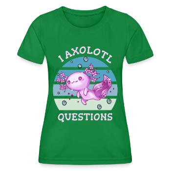 I axolotl questions - T-shirt sport Femme - vert - Devant - AI Model Female 172 dark (172cm)
