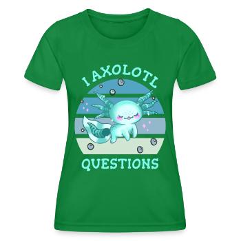 I axolotl questions - T-shirt sport Femme - vert - Devant - AI Model Female 172 dark (172cm)
