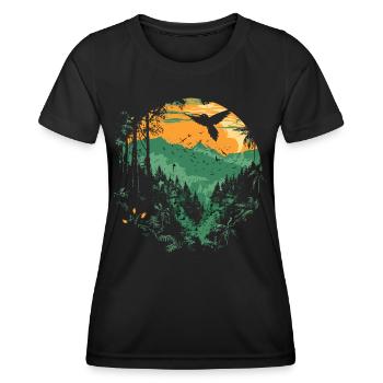 hummingbird, bird, nature, animals, wilderness, nectar - Women's Functional T-Shirt - black - Front - AI Model Female 172 light (172cm)