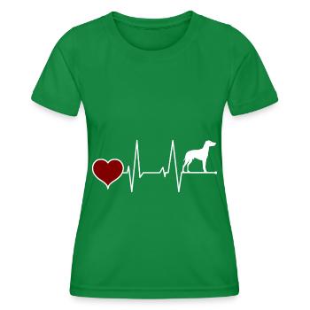 Manchester Terrier toy dog mom heartbeat - Women's Functional T-Shirt - kelly green - Front - AI Model Female 172 dark (172cm)